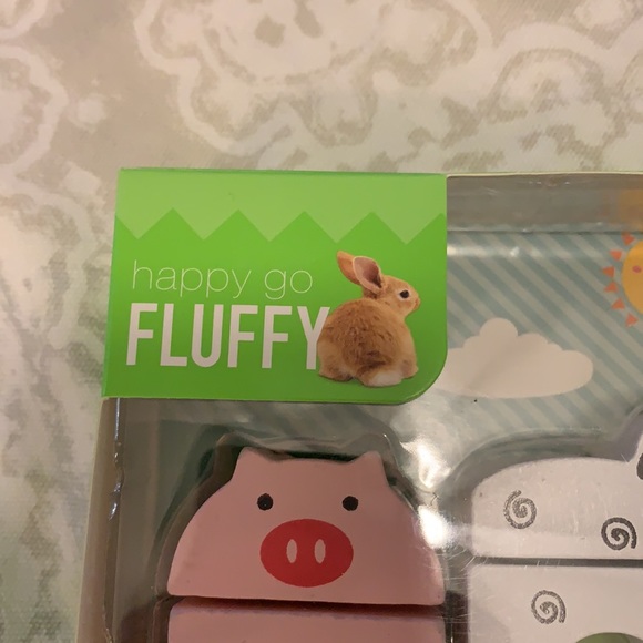 NWT Happy Go Fluffy 8- piece wooden Block Set - Picture 3 of 4